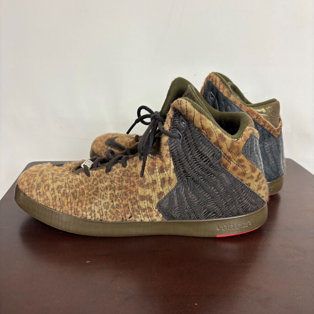 Nike Lebron Shoes NSW High Tops Sneakers Men’s 11.5 Leopard - Picture 7 of 8